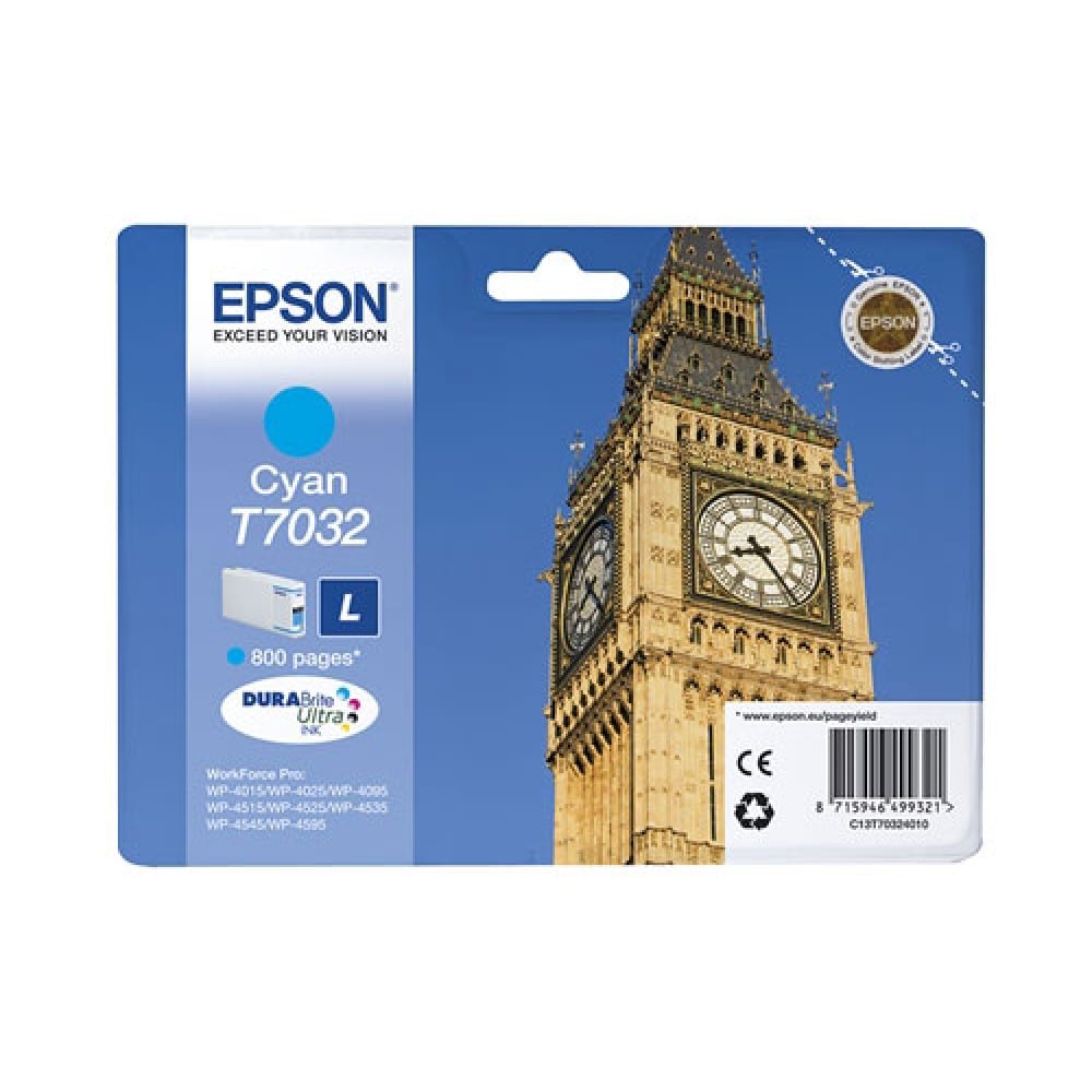 Tinteiro Original Epson T7032 Azul Limifield