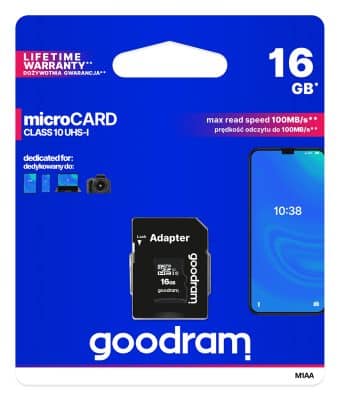 Micro Sdhc 16GB Goodram Class10 + Adaptador