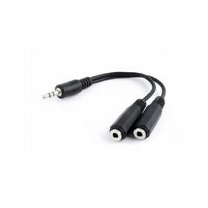 Adaptador 3.5mm p 2saidas para som com 10Cm Preto