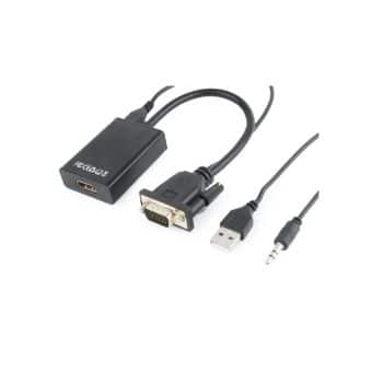 Adaptador Vga para HDMI 15Cm Com Jack Som