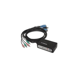 KVM NanoCalbe para 2PC 2VGA 4Jack 3.5 2Usb Com Cabos