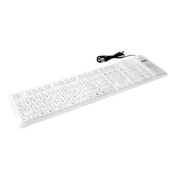 Teclado 2HIX Silicon Lavável e Flexivel USB Branco