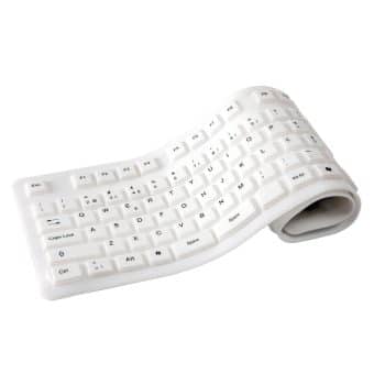 Teclado 2HIX Silicon Lavável e Flexivel USB Branco