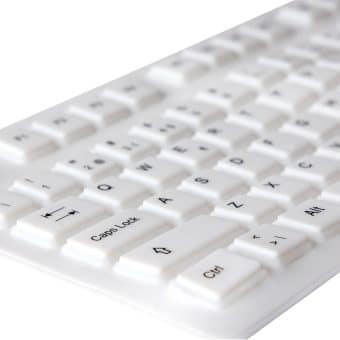 Teclado 2HIX Silicon Lavável e Flexivel USB Branco