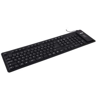 Teclado 2HIX Silicon Lavável e Flexivel USB Preto