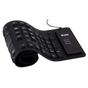 Teclado 2HIX Silicon Lavável e Flexivel USB Preto