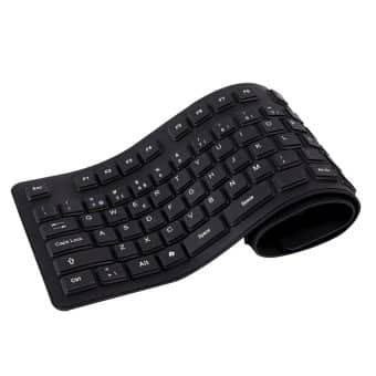 Teclado 2HIX Silicon Lavável e Flexivel USB Preto