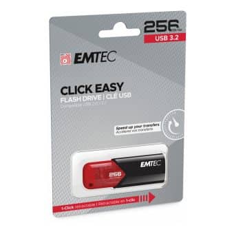 Pen Drive Emtec B110 256Gb Click Easy Usb 3.2 Vermelha