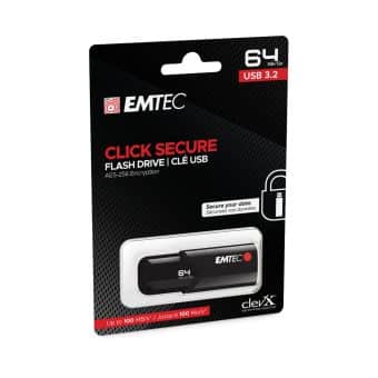 Pen Drive Emtec B120 64GB Click Secure Usb 3.2