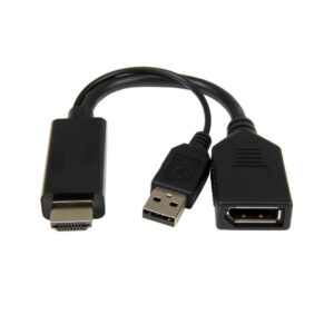 Adaptador Gembird Ativo Hdmi Macho para DisplayPort Femea 4K com alimentação USB