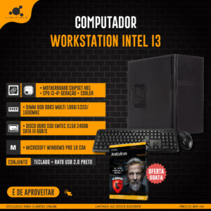 Computador - Workstation i3 8Gb 240Gb Win10 Pro