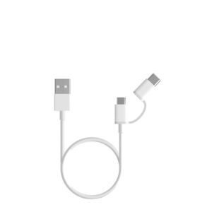 Cabo Xiaomi USB 2.0 para Micro USB Macho e Type-C 30cm Branco