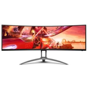 Monitor Gaming Curvo Ultrapanorámico AOC AG493QCX 48.8 Dual Full HD 1ms 144Hz VA Multimedia Preto