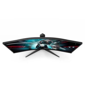 Monitor Gaming Ultrapanorámico Curvo AOC CU34G20XBK 34 WQHD 1ms 144Hz VA Preto e Vermelho