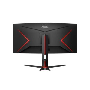 Monitor Gaming Ultrapanorámico Curvo AOC CU34G20XBK 34 WQHD 1ms 144Hz VA Preto e Vermelho