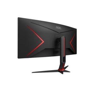 Monitor Gaming Ultrapanorámico Curvo AOC CU34G20XBK 34 WQHD 1ms 144Hz VA Preto e Vermelho