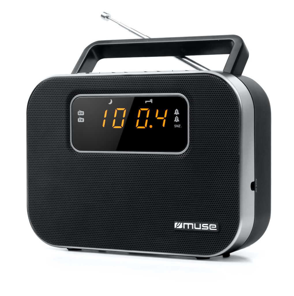 Rádio Digital Portátil MUSE M-081 Com Relogio Preto