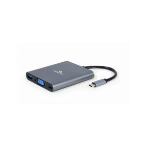 Adaptador Type-C 6IN1 Usb3.1 4k Hdmi VGA Audio Leitor Cartões Usb Type-C