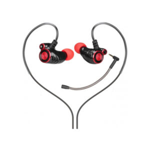 Auriculares HP DHE-7002 Jack 3.5mm Preto e Vermelho com Microfone Extraível