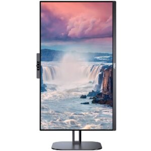 Monitor AOC 24 Ips 169 Ful HD Hdmi Dp Usb-C 1Ms 75Hz Webcam Multimédia Tem Pivot - Preto