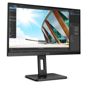 Monitor AOC 24 Ips 23.8 Full HD Vga Dvi Hdmi Dp Usb Multimédia Tem Pivot Preto