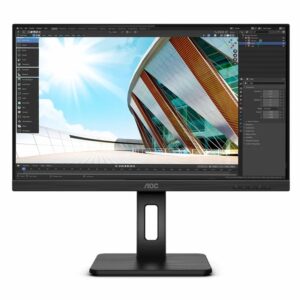 Monitor AOC 27 Ips UHD 4K Hdmi Dp Usb-C Multimédia Pivot Preto