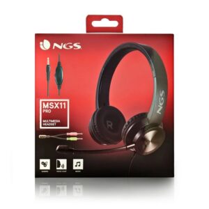 Auscultadores NGS MSX 11 Pro com Microfone Jack 3.5 Preto