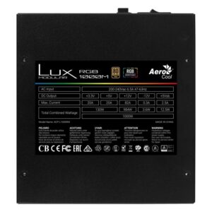 Fonte Alimentação Aerocool LUX RGB 850M 850W Ventoinha 12cm 80 Plus Bronze