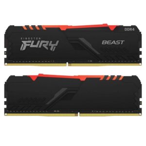 Memória Dimm DDR4 Kingston 16Gb Kit 2x8GB Fury Beast RGB 3200MHz CL16