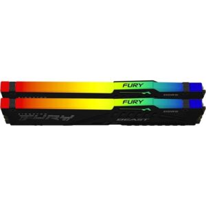 Memória Dimm Kingston DDR5 32GB 2x16GB Fury Beast RGB 5200MHz CL36