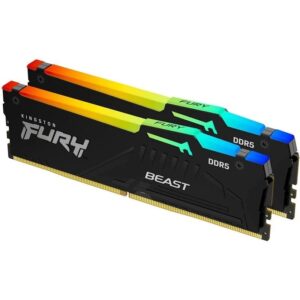 Memória Dimm Kingston DDR5 32GB 2x16GB Fury Beast RGB 5200MHz CL36