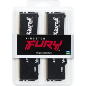 Memória Dimm Kingston DDR5 32GB 2x16GB Fury Beast RGB 5200MHz CL36