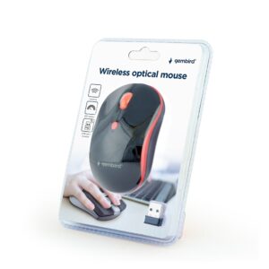 Rato Gembird Wireless 1600Dpi PretoVermelho