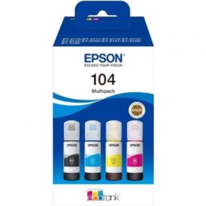 Recarga Ecotank de Tinta Original Multipack Epson nº104 Preto Azul Amarelo Magenta