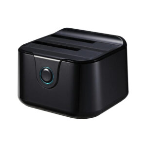 Docking Station para Discos Duros TooQ TQDS-802B USB 3.0 HDD e SSD 2.5"/3.5" SATA I/II/III - Botão de clonagem Copia de Segurança Preto