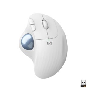 Rato Bluetooth Ergonómico Logitech Trackball M575 2000 Dpi Branco