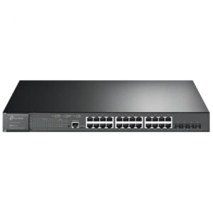 Switch TP-Link JetStream 24Portas Gigabit 4Portas 10GE SFP+ Interrup. gerenciado c/ PoE+ 24 portas