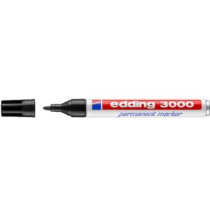 Marcador Edding 3000 Permanente Ponta Redonda de 1.5mm Recarregável Preto