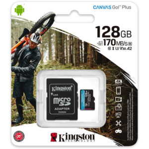 Micro Sd Kingston Canvas Go Plus 128GB class10 UHS-I U3 V30 A2(170MB/s-90MB/s)