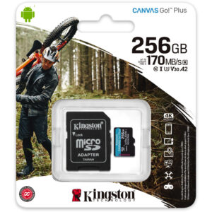 Micro Sd Kingston Canvas Go Plus 256GB class10 UHS-I U3 V30 A2(170MB/s-90MB/s)