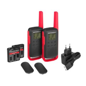 Motorola T62 Walkie Talkie 8Km 16CH Vermelho e Preto