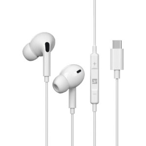 Auriculares Halfmman Smart In-Ear Type-C Com Microfone Branco