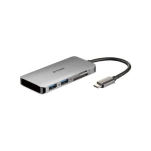 Hub Usb-C D-Link DUB-M610 2xUsb 1xUsb-C PD 1xThunderbolt 3 1xHDMI 1xLeitor de Micro SD Cinza