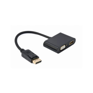 Adaptador Gembird DisplayPort Macho para Vga Fêmea e Hdmi Fêmea Preto