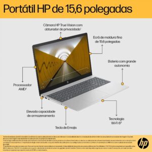 Portátil HP Pavilion 15-FC0017NP R5 7520U 16GB 512GB SSD 15.6 FHD Sem SO