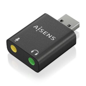 Conversor de Áudio Aisens A106-0768 USB Macho 2x Jack 3.5mm Fêmea