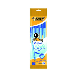 Esferográfica Bic Cristal Soft Pack de 4 Azul