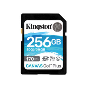 Cartão SD Kingston Canvas Go! Plus 256Gb Video Class V30 UHS-I U3 Classe10 - SDXC UHS-I