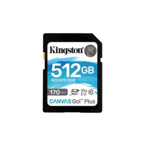 Cartão SD Kingston Canvas Go! Plus 512Gb Video Class V30 UHS-I U3 Classe10 - SDXC UHS-I