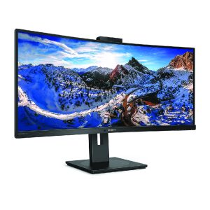 Monitor Philips Curvo 34" VA WQHD Hdmi DisplayPort Usb-C Colunas Webcam Has 346P1CRH